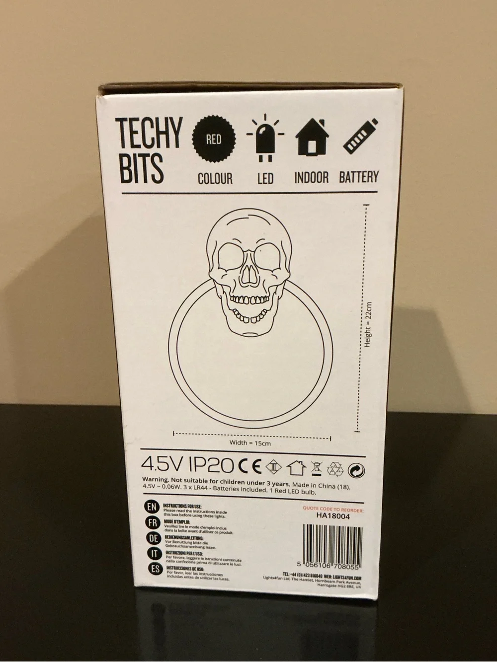 NWT Boxed Lights and Sound Halloween Skull Door Knocker 💀